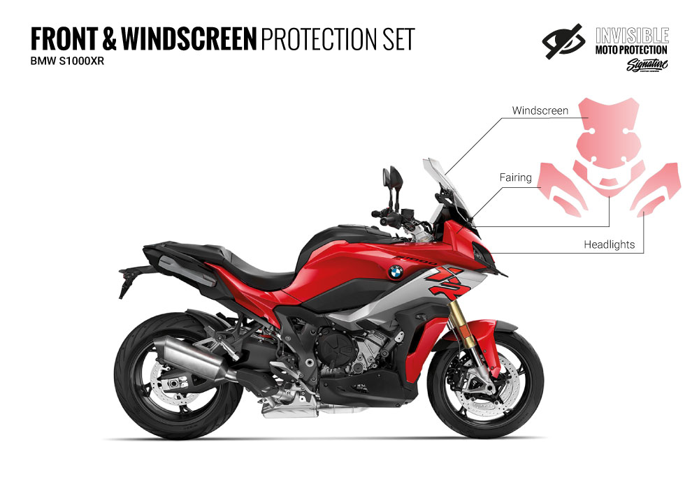 SIG 1412 BMW S1000XR Paint Protective Film – Front Windscreen Racing Red