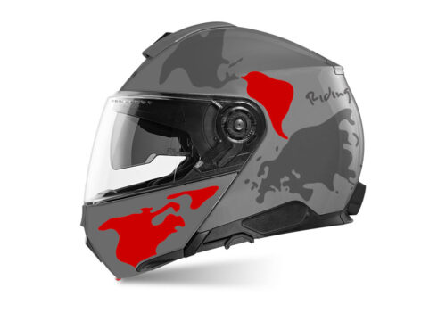 SIG 1459 Shuberth C5 Conctere Grey The Globe Dark Silver Red