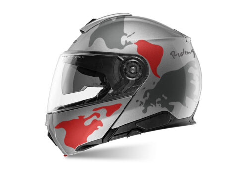 SIG 1459 Shuberth C5 Glossy Silver The Globe Dark Silver Red