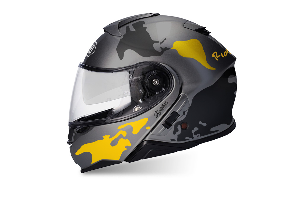 SIG 1465 Deep Grey Helmet Yellow Dark Grey