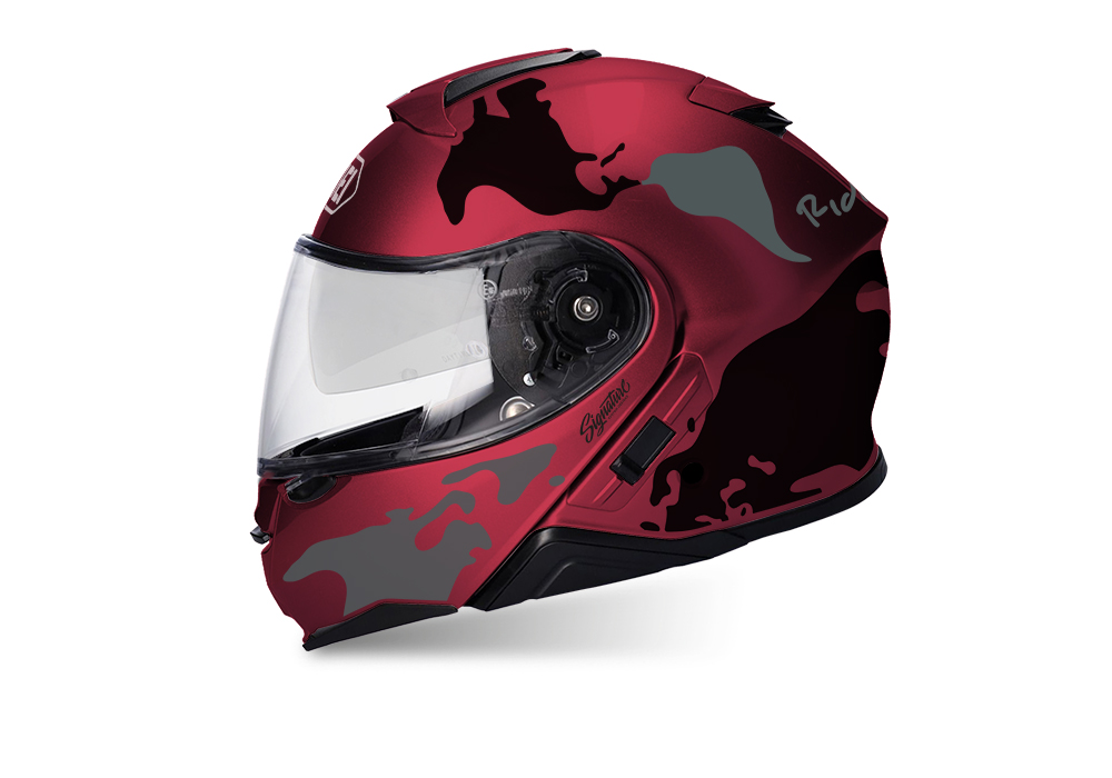 SIG 1466 Wine Red Helmet Grey Black