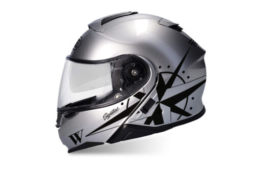 SIG 1467 Shoei Neotec II Compass Silver Helmet Black
