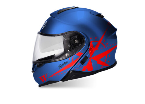 SIG 1469 Shoei Neotec II Compass Blue Helmet Red
