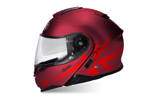 SIG 1469 Shoei Neotec II Compass Wine Red Helmet Red