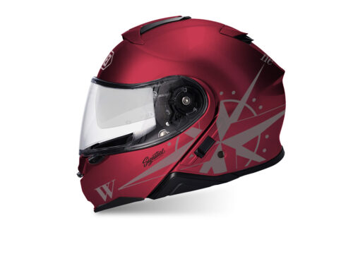 SIG 1470 Shoei Neotec II Compass Wine Red Helmet Dark Grey