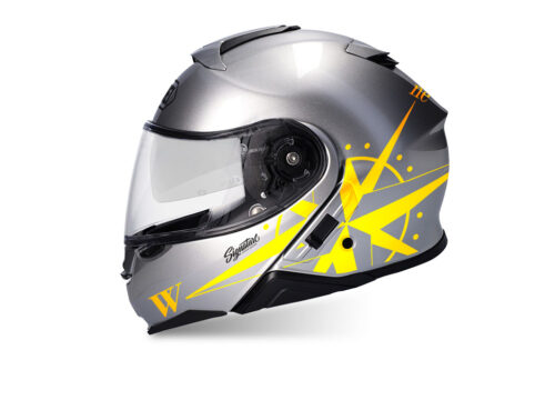 SIG 1471 Shoei Neotec II Compass Silver Helmet Yellow