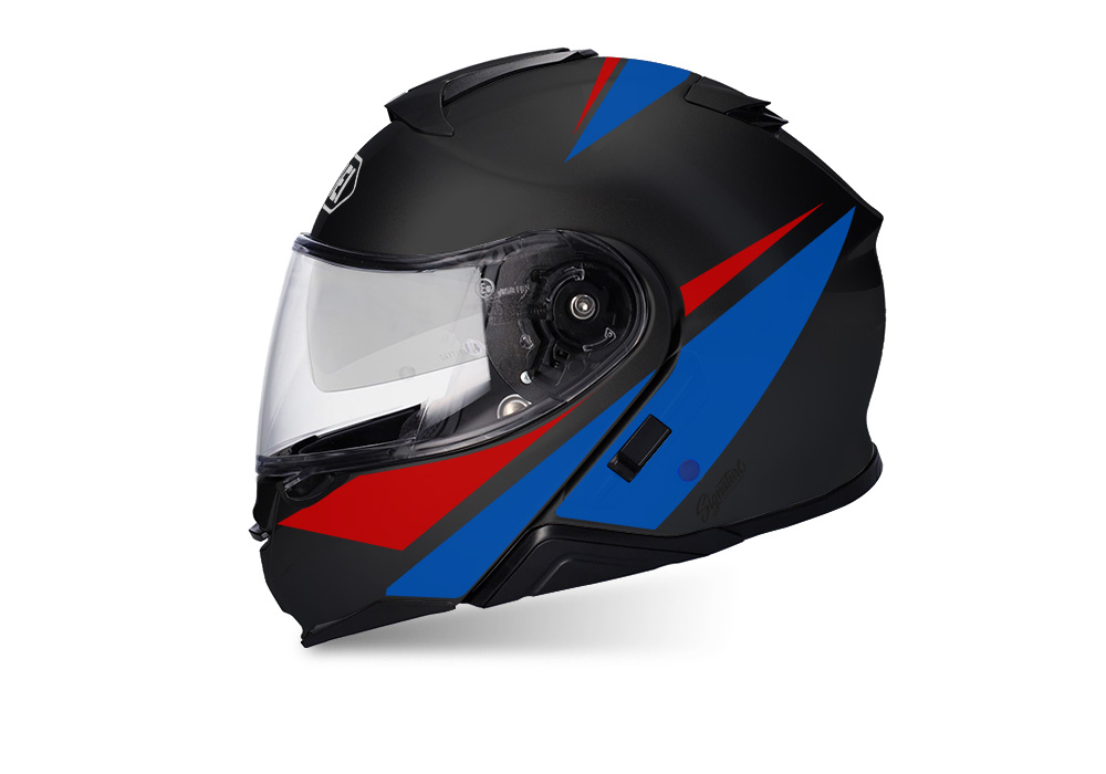SIG 1499 Shoei Neotec II Vivo Red Blue Black