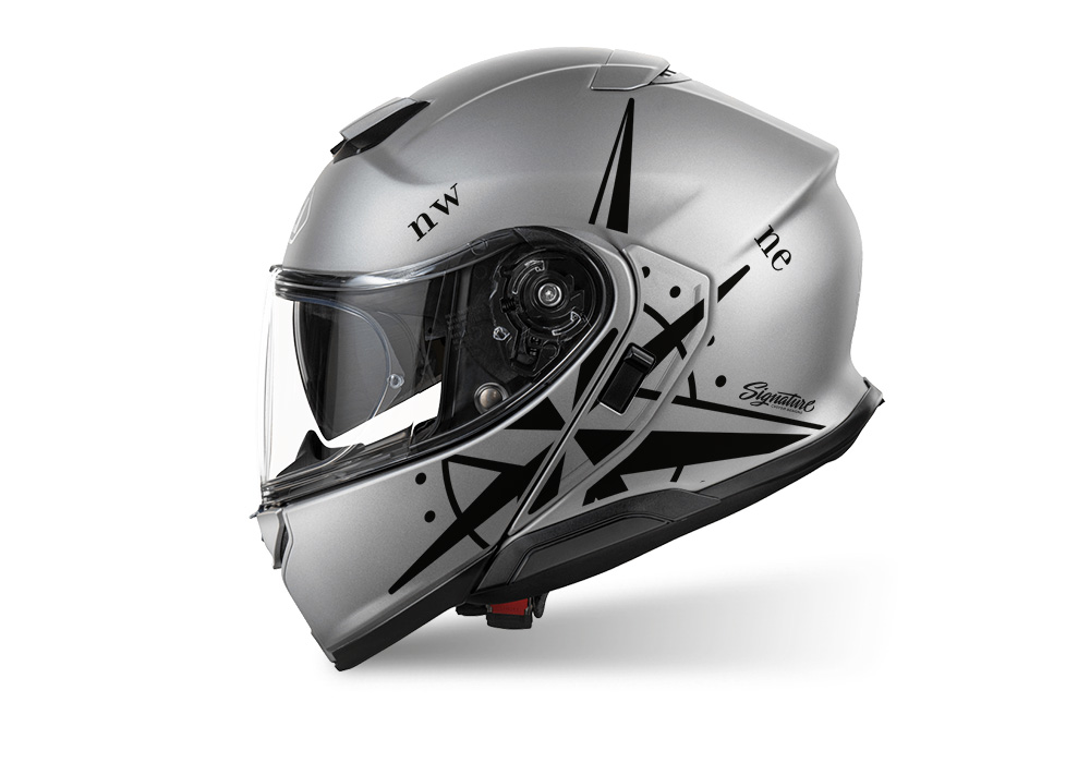 SIG 1514 Shoei Neotec III Light Silver Compass Black