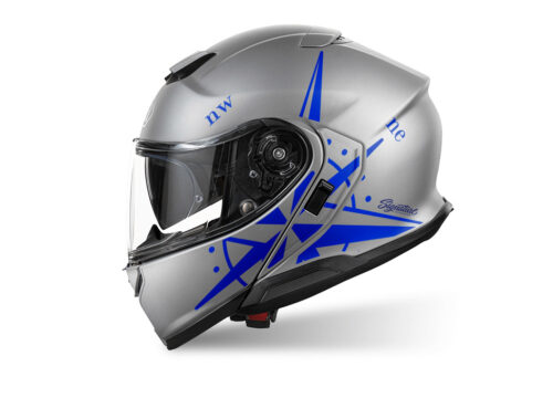 SIG 1515 Shoei Neotec III Light Silver Compass Blue