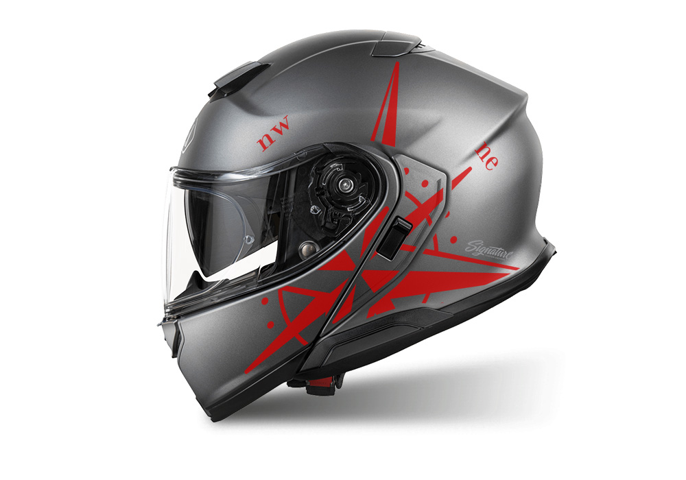 SIG 1517 Shoei Neotec III Anthrasite Compass Red