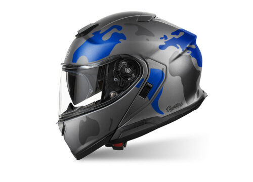 SIG 1522 Shoei Neotec 3 Anthrasite The Globe Blue & Grey