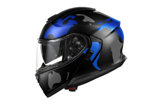 SIG 1522 Shoei Neotec 3 Black The Globe Blue & Grey