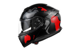 SIG 1523 Shoei Neotec 3 Black The Globe Red & Grey