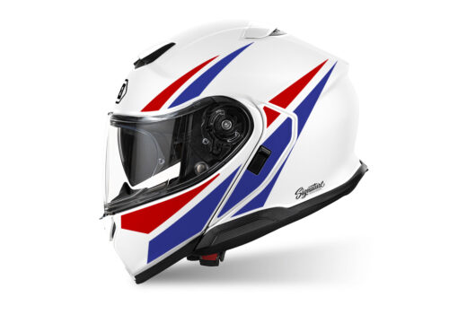 SIG 1525 Shoei Neotec 3 White Vivo Red & Blue