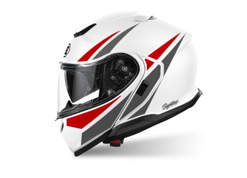 SIG 1527 Shoei Neotec 3 White Vivo Grey & Red