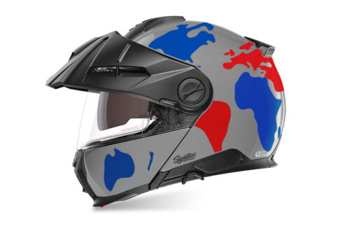 SIG 1544 Schuberth E2 Grey Globe Red & Blue