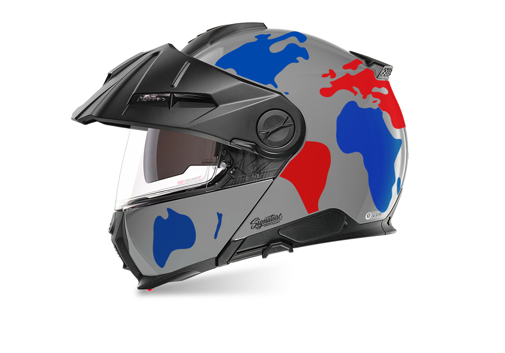 SIG 1544 Schuberth E2 Grey Globe Red & Blue