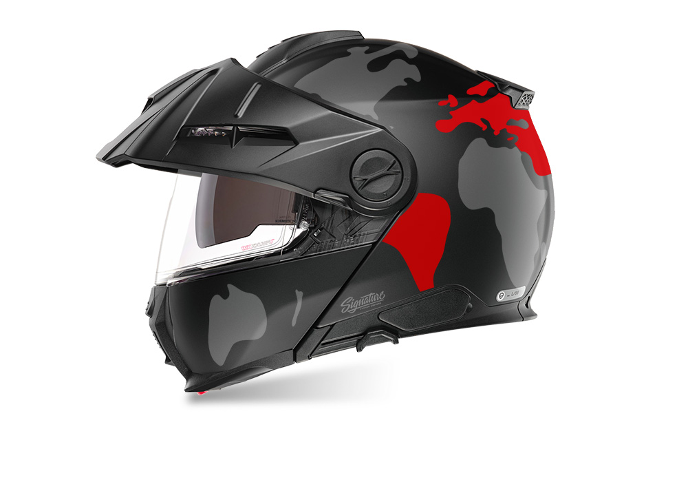 SIG 1546 Schuberth E2 Black The Globe Grey & Red