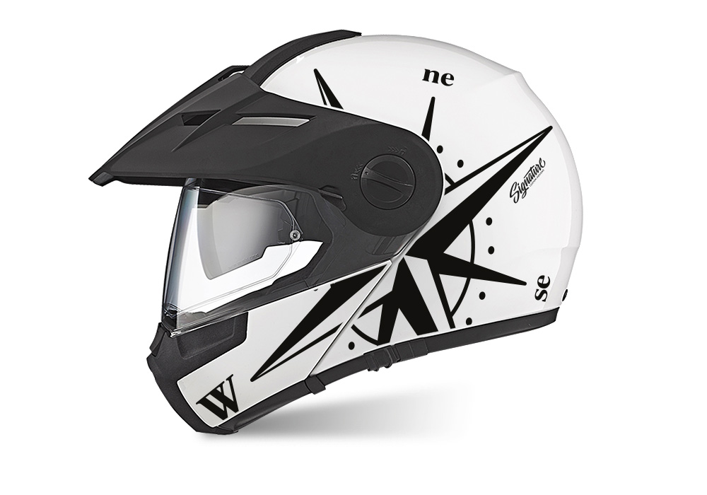 SIG 1576 Schuberth E1 White Compass Black Stickersl