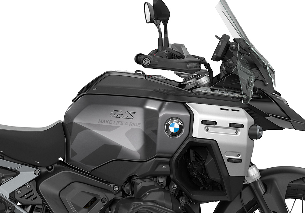 SIG 1629 BMW R1300GS Adventure Triple Black GS Tank Dark Silver Make Life A Ride Styling Kit